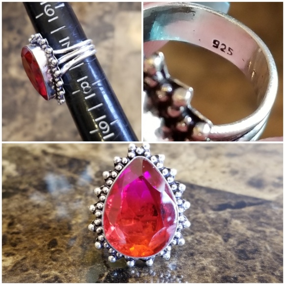 34ct Bi-Color Tourmaline Ring Size 7 - Picture 5 of 5